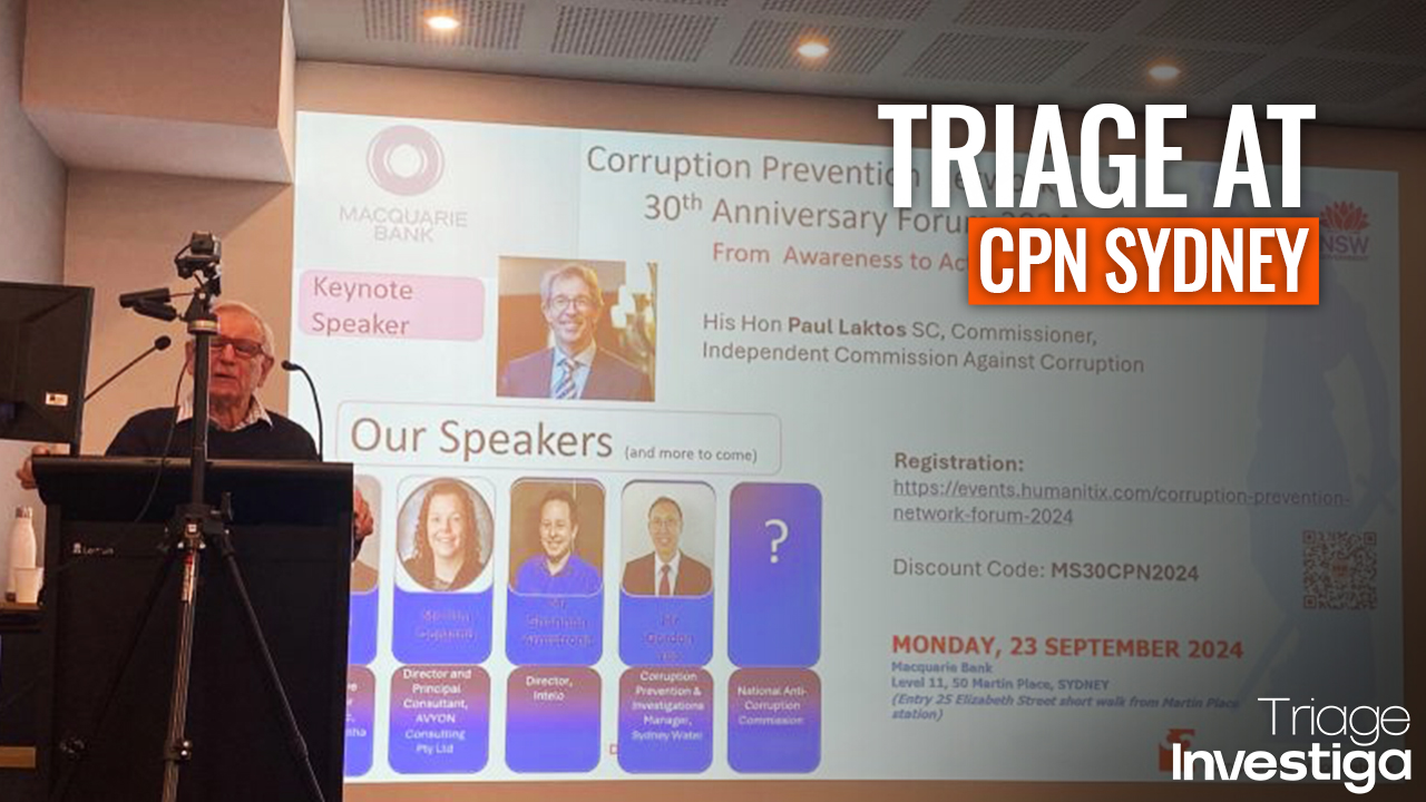 Triage Investiga Partner Emman Marpaung Attends CPN Event in Sydney