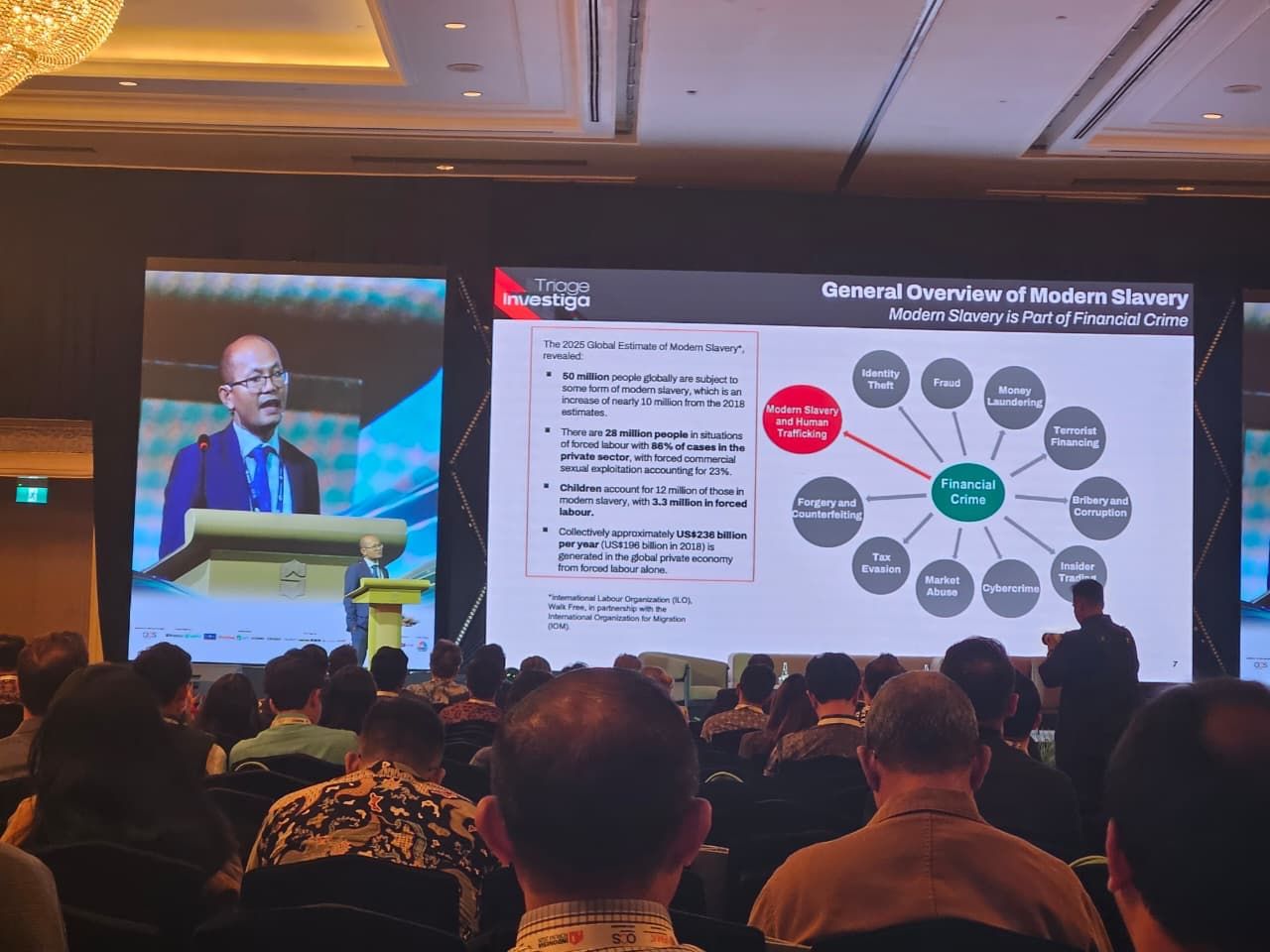Triage Investiga Berbicara di Forum Manajemen Fasilitas Indonesia 2026 tentang Perbudakan Modern