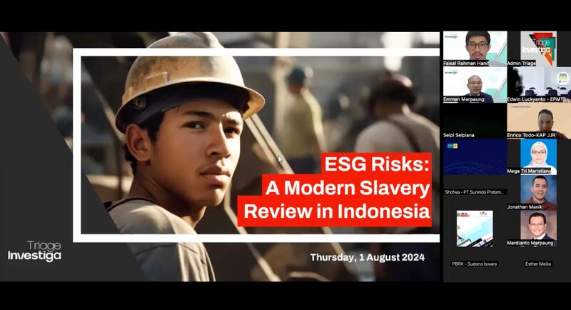Triage Investiga Sukses Mengadakan Webinar tentang ESG dan Perbudakan Modern
